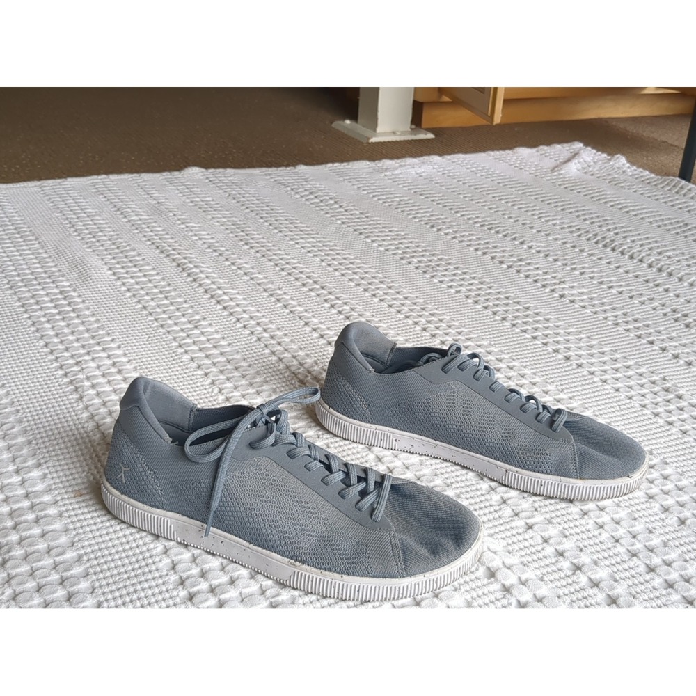 Flux Footwear Adapt Knit Trainer Men Sz 12 Womens 13 Gray Blue Gum Outsole Shoes